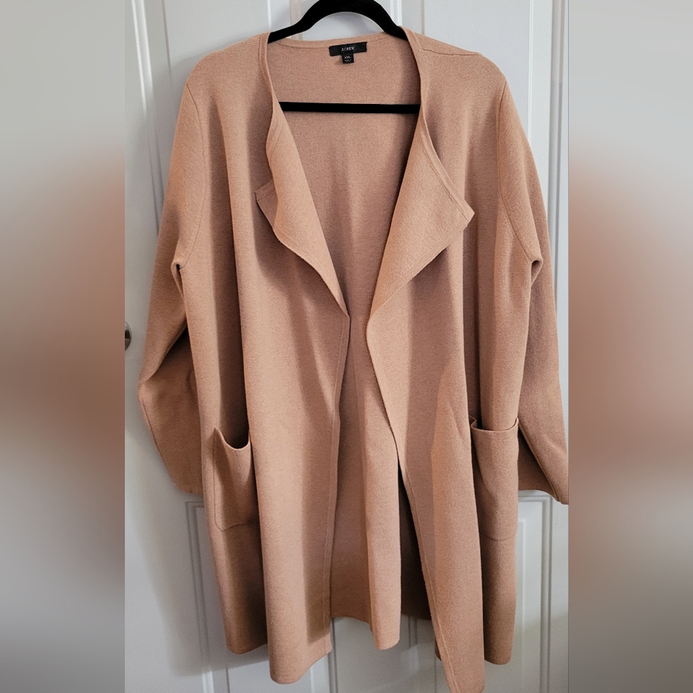 J.Crew "Juliette" Open-Front Long Collarless Sweater